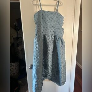 Asos Edition Embroidered/quilted blue Drop waist Dress